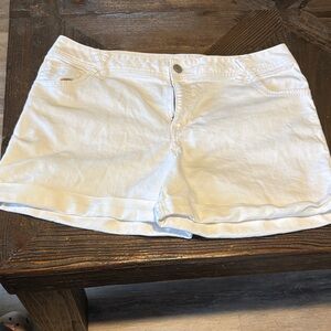 Lane Bryant White Denim Short Shorts